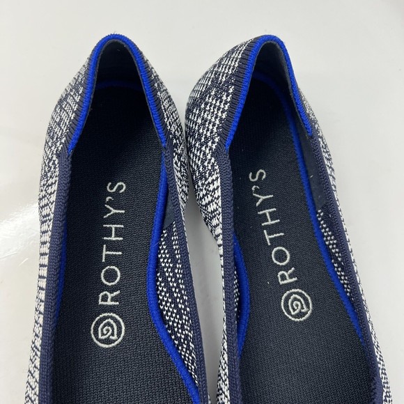 Rothy’s The Point Navy Blue Houndstooth Ballet Flat Women’s Size 8.5 - Picture 3 of 7
